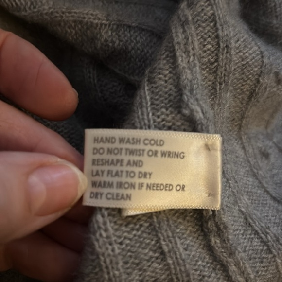 White + Warren Cashmere Cable Knit Cardigan Sz S Gray Heather Open Front LS - Picture 6 of 6